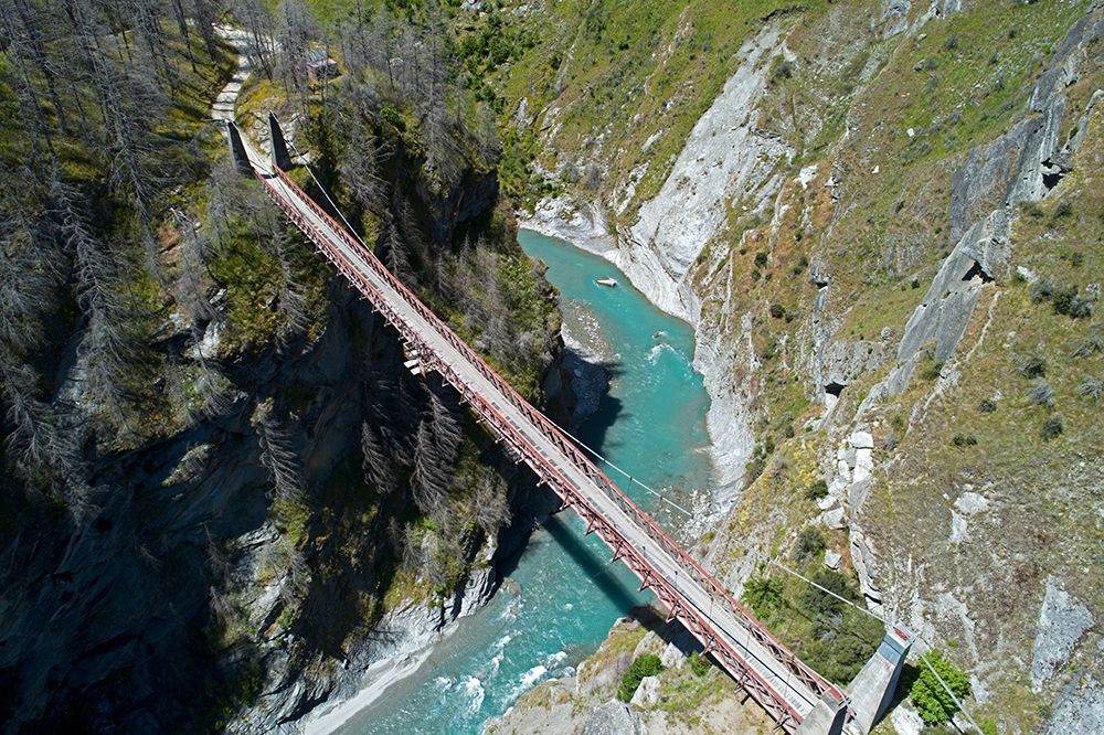 Historic Skippers Suspension Bridge (1901)-above Shotover River-Skippers Canyon-Queenstown art print by David Wall for $57.95 CAD